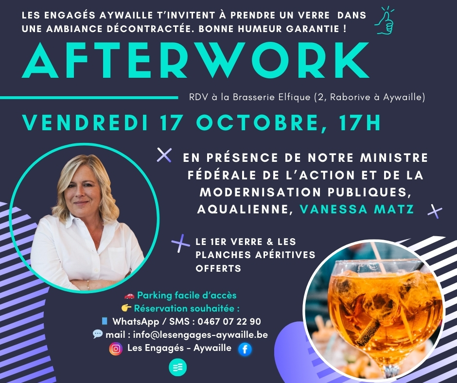 Afterwork Les Engagés Aywaille 17 Octobre (publication Facebook)